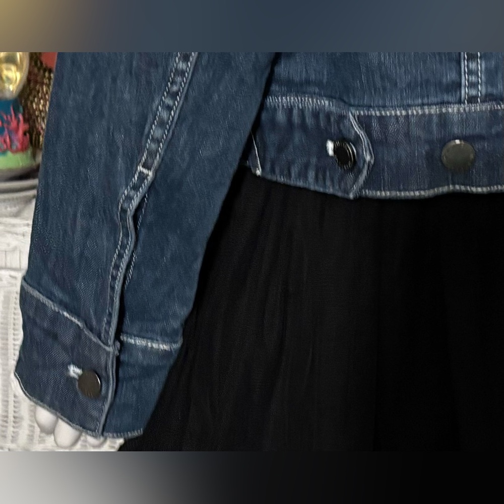 Universal Standard Plus Size Denim Jacket Dark Bl… - image 6